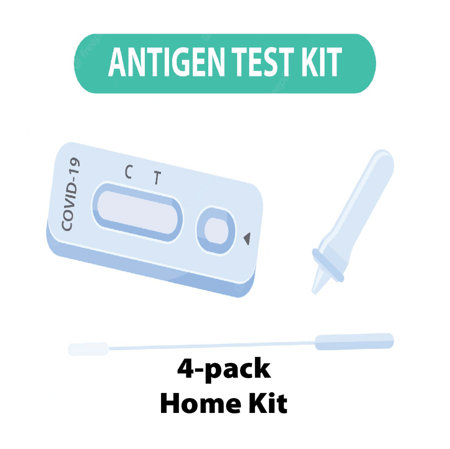 Home-pack: 4 Rapid COVID-19 Antigen Test Kits